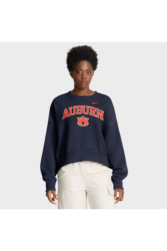 Women's Nike Navy Auburn Tigers Oversized Phoenix Arch Pullover Sweatshirt