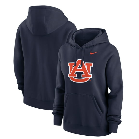 Women's Nike Navy Auburn Tigers Wordmark Club Fleece Pullover Hoodie