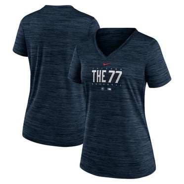Women's Nike  Navy Chicago Cubs City Connect Velocity Practice Performance V-Neck T-Shirt