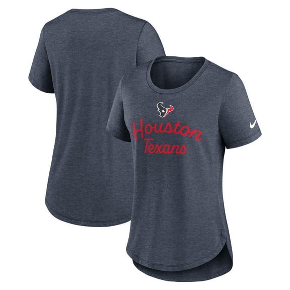 Women's Nike Navy Houston Texans Script Tri-Blend T-Shirt