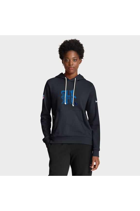 Women's Nike Navy Houston Texans Throwback Sideline Standard Issue Dri-FIT Hoodie
