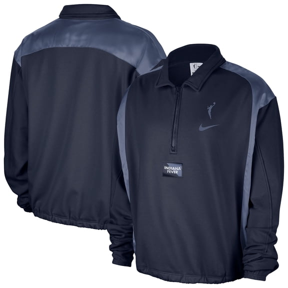 Women's Nike  Navy Indiana Fever Basketball Fleece Quarter-Zip Performance Pullover