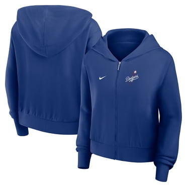 Women's Nike Navy Los Angeles Dodgers Cropped Chill Full-Zip Hoodie