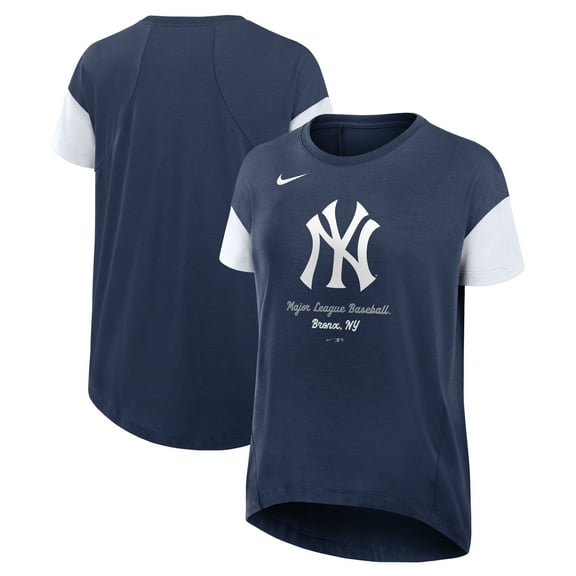 Women's Nike Navy New York Yankees Flowy Fashion Tri-Blend Dri-FIT T-Shirt