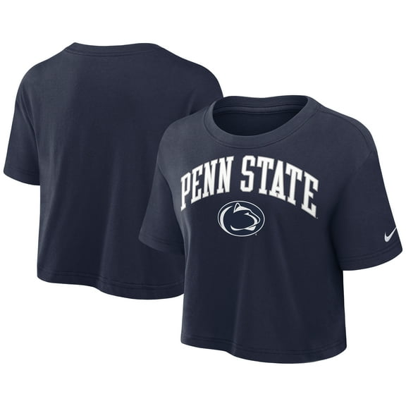 Women's Nike Navy Penn State Nittany Lions Athletic Prep Arch Dri-FIT Cropped T-Shirt