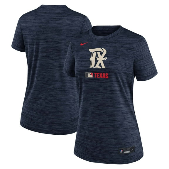 Women's Nike Navy Texas Rangers Authentic Collection City Connect Velocity Dri-FIT T-Shirt