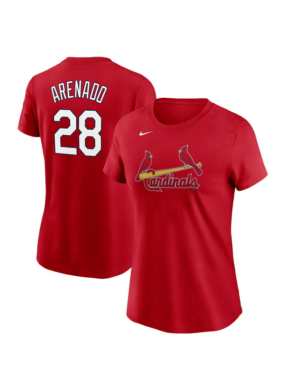 Women's Nike Nolan Arenado Red St. Louis Cardinals Name & Number T-Shirt