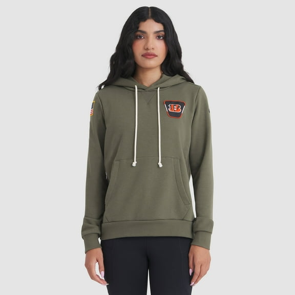 Women's Nike Olive Cincinnati Bengals 2025 Salute to Service Sideline Standard Issue Dri-FIT Hoodie
