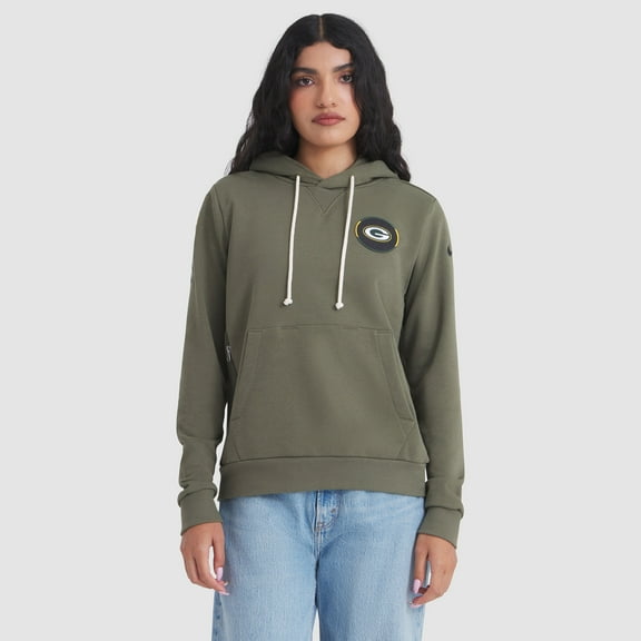 Women's Nike Olive Green Bay Packers 2025 Salute to Service Sideline Standard Issue Dri-FIT Hoodie