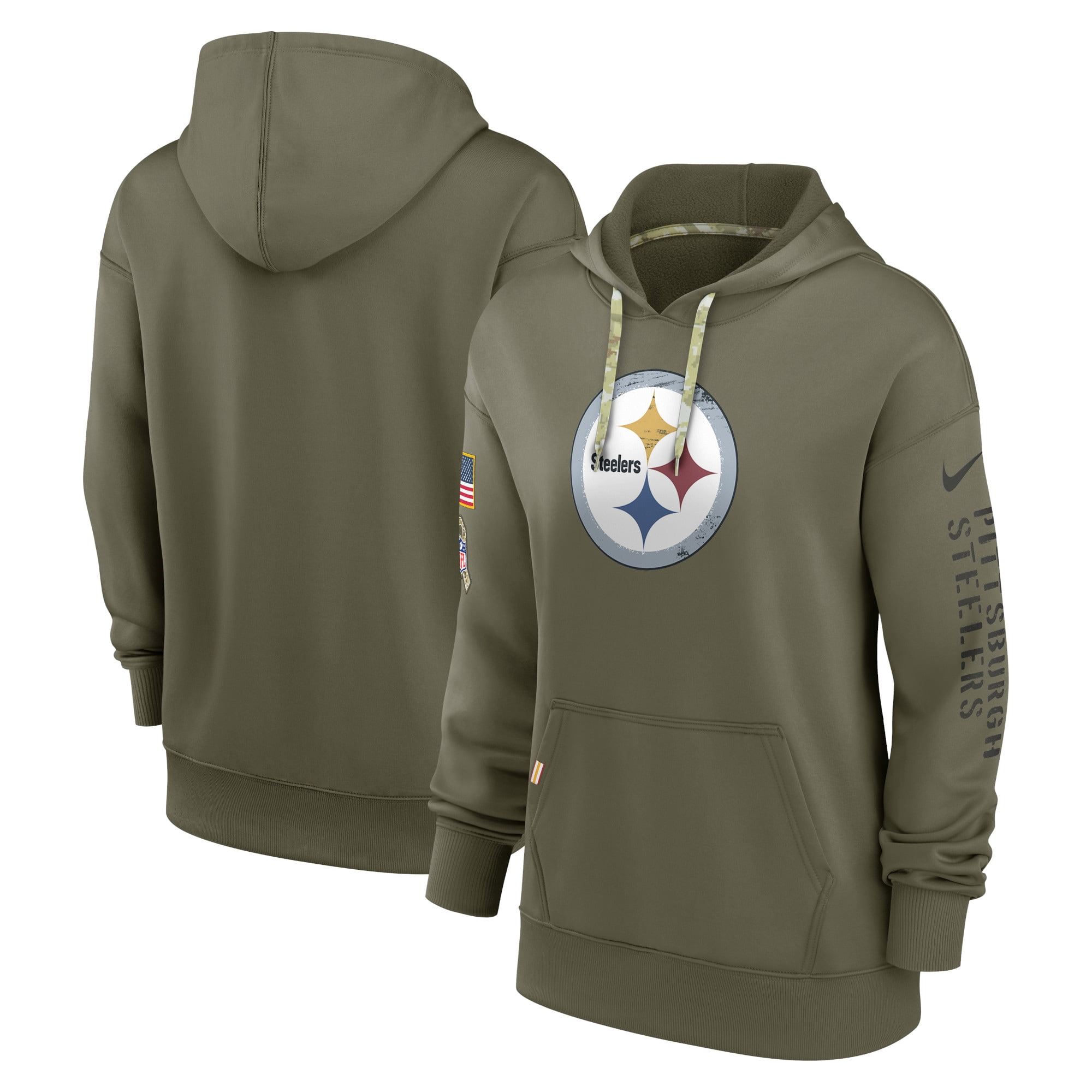 Women's Nike Olive Pittsburgh Steelers 2022 Salute To Service Performance  Pullover Hoodie 