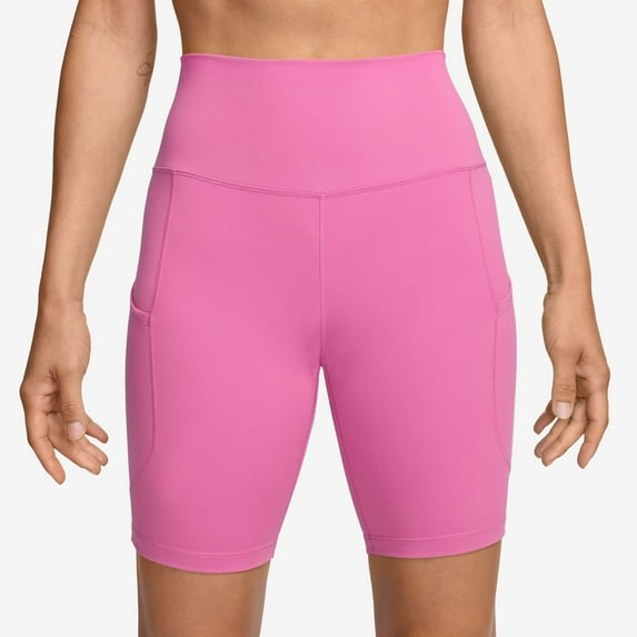 Women's Nike One 8-in. High-Waisted Pocketed Biker Shorts Color: Playful Pink Size: SMALL