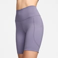 thumbnail image 1 of Women's Nike One 8-in. High-Waisted Pocketed Biker Shorts Color: Purple Size: MEDIUM, 1 of 5