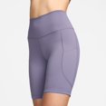 thumbnail image 1 of Women's Nike One 8-in. High-Waisted Pocketed Biker Shorts Color: Purple Size: SMALL, 1 of 5