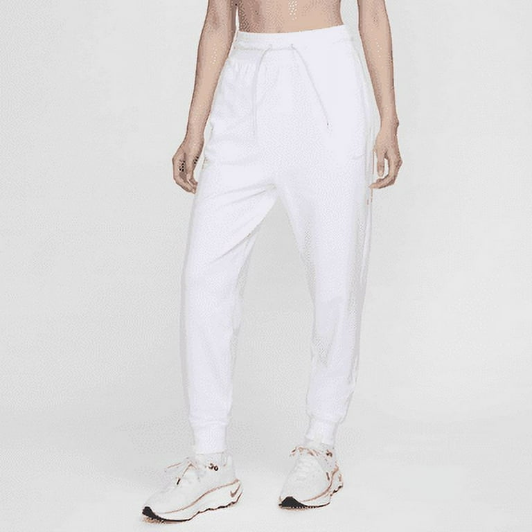 Nike Dri FIT One Women s High Waisted 7 8 French Terry Joggers Color White Black Size L Walmart