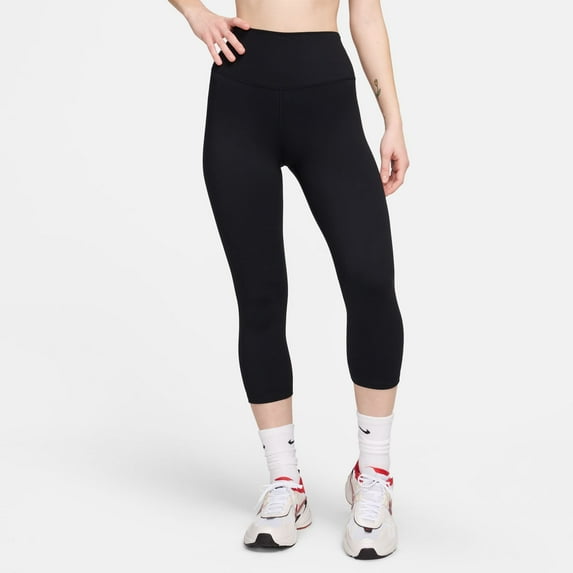 Women's Nike One High-Waisted Crop Leggings Color: Black Size: SMALL