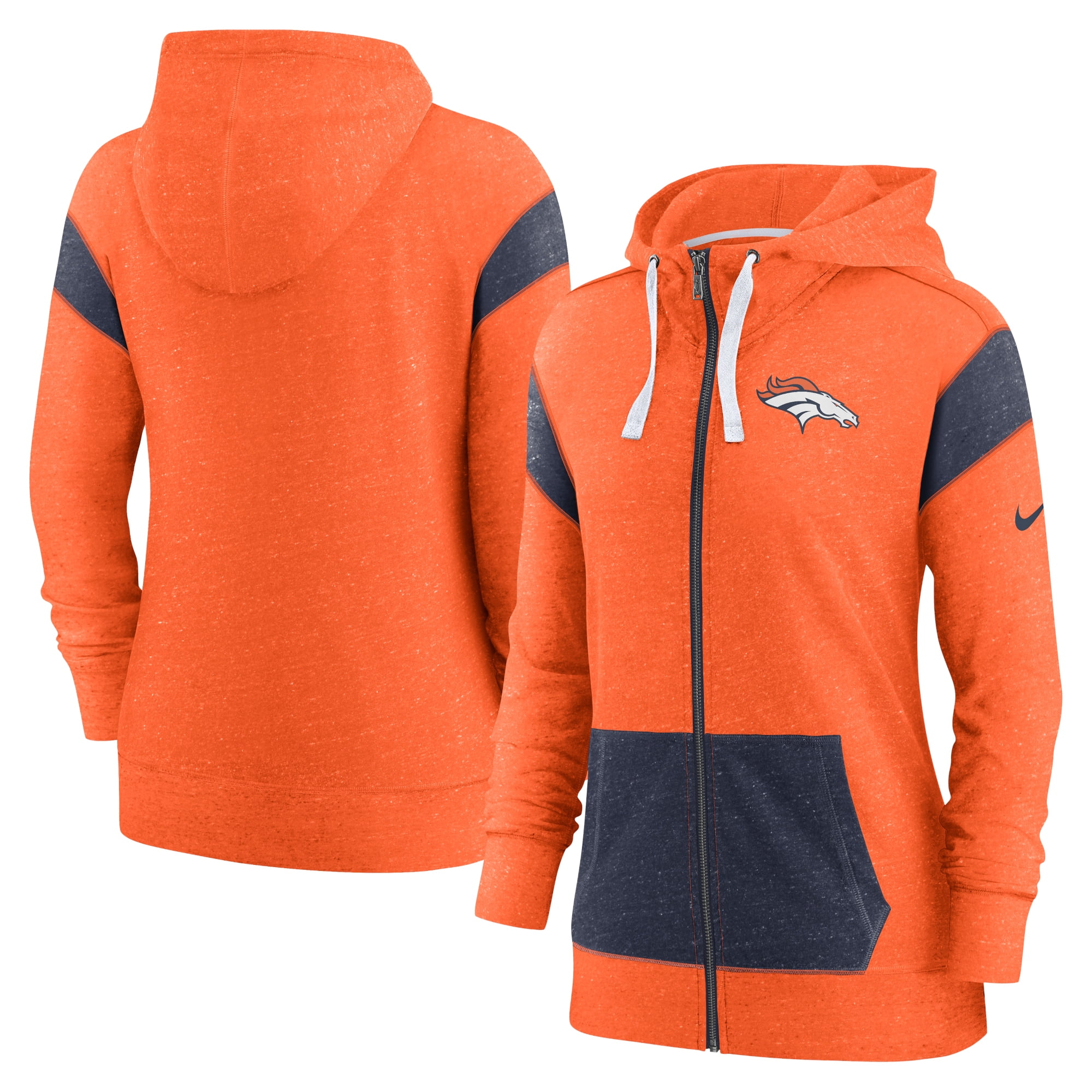 Women's Nike Orange/Navy Denver Broncos Monaco Lightweight Full-Zip ...