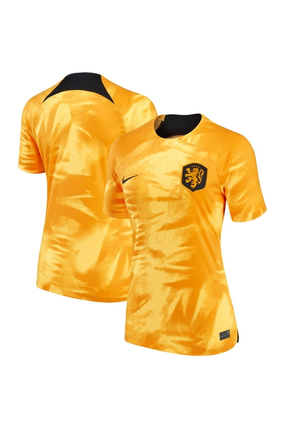 Women's Nike Orange Netherlands National Team 2022/23 Home Breathe Stadium Replica Blank Jersey