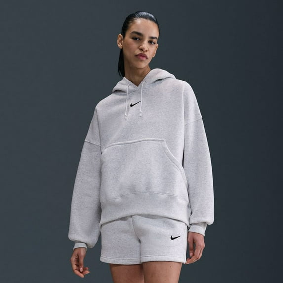 Women's Nike Oversized Phoenix Pullover Fleece Hoodie Color: Birch Heather Size: SMALL