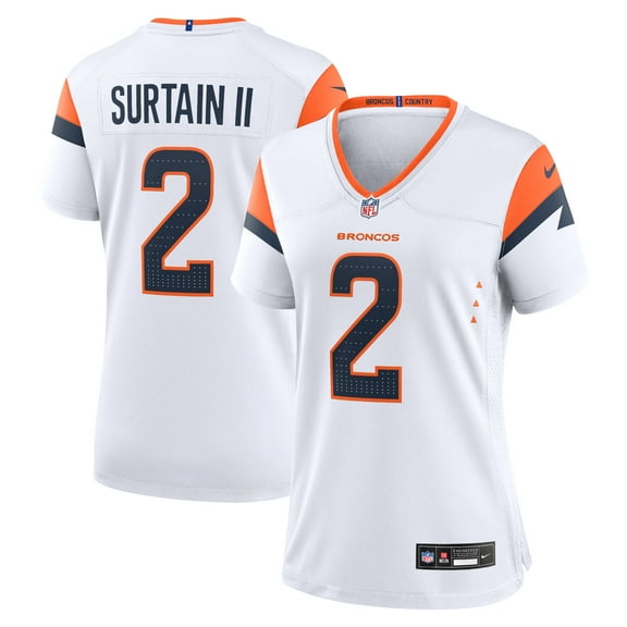 Women's Nike Patrick Surtain II White Denver Broncos Mile High Collection Game Jersey