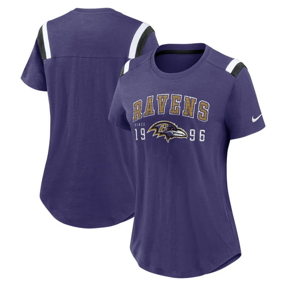 Women's-Nike Purple Baltimore Ravens Historic Slub Fashion T-Shirt