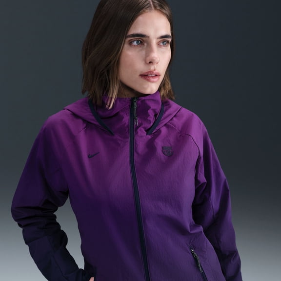 Women's Nike  Purple Barcelona AWF Woven Full-Zip Jacket