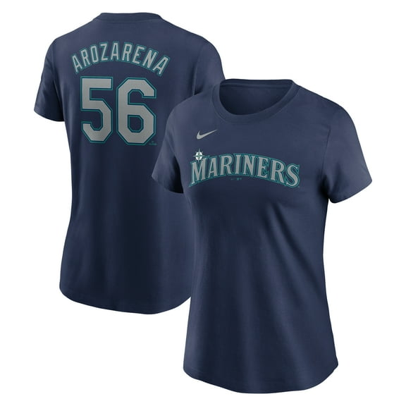Women's Nike Randy Arozarena Navy Seattle Mariners Cooperstown Collection Fuse Name & Number T-Shirt