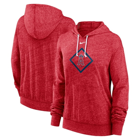Women's Nike Red Los Angeles Angels Diamond Icon Gym Vintage Lightweight Hooded Top