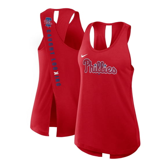 Women's Nike Red Philadelphia Phillies Open-Back Crisscross Dri-FIT Tank Top