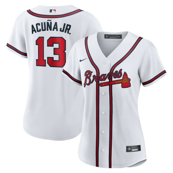 Women's Nike Ronald Acuna Jr. White Atlanta Braves Home Replica Player Jersey