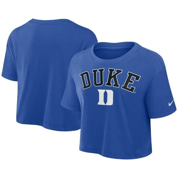 Women's Nike Royal Duke Blue Devils Athletic Prep Arch Dri-FIT Cropped T-Shirt