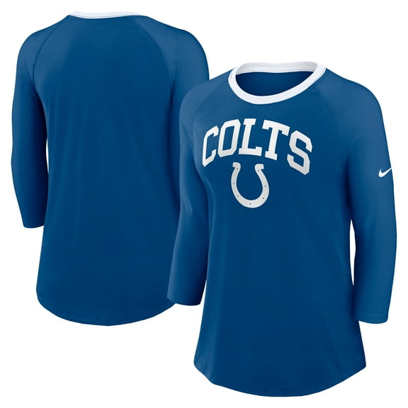 Women's Nike  Royal Indianapolis Colts 3/4 Sleeve Raglan Fashion Top