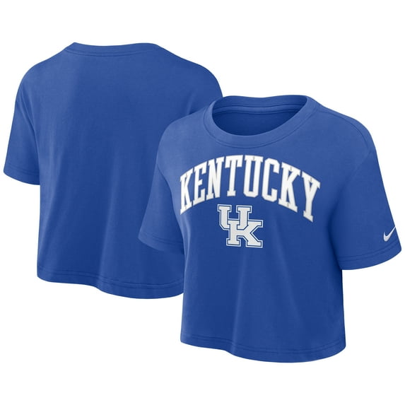 Women's Nike Royal Kentucky Wildcats Athletic Prep Arch Dri-FIT Cropped T-Shirt
