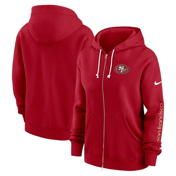 Women's Nike Scarlet San Francisco 49ers Plus Size Phoenix Full-Zip Hoodie