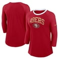 thumbnail image 1 of Women's Nike  Scarlet San Francisco 49ers 3/4 Sleeve Raglan Fashion Top, 1 of 3