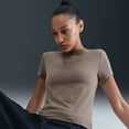 thumbnail image 1 of Women's Nike Sportswear Chill Swoosh Knit Tee Color: Mink Brown Size: SMALL, 1 of 4
