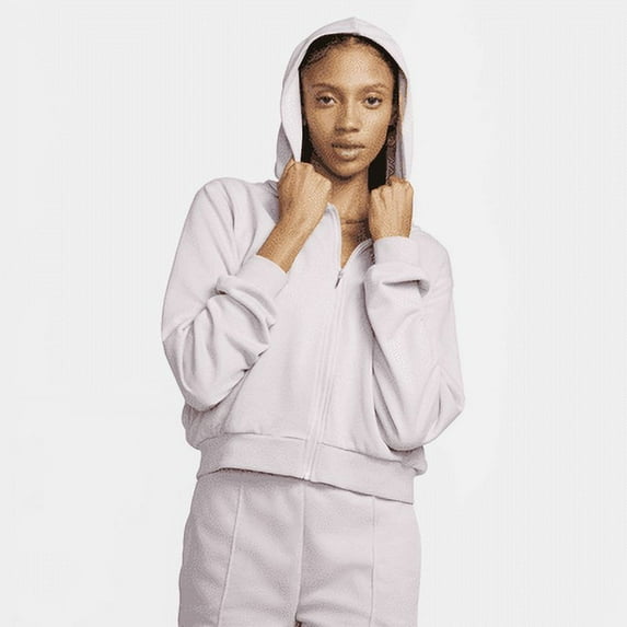 Nike Sportswear Chill Terry Women's Loose Full-Zip French Terry Hoodie Color: Platinum Violet/Sail Size: M
