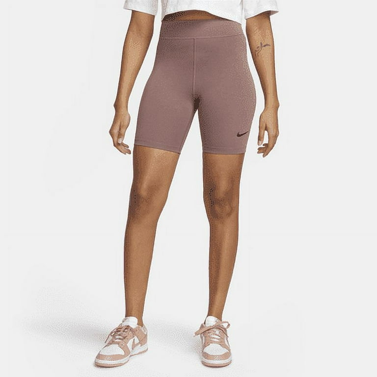 Women s Nike Sportswear Classics High Waisted 8 in. Bike Shorts Color Mauve Size X SMALL Walmart