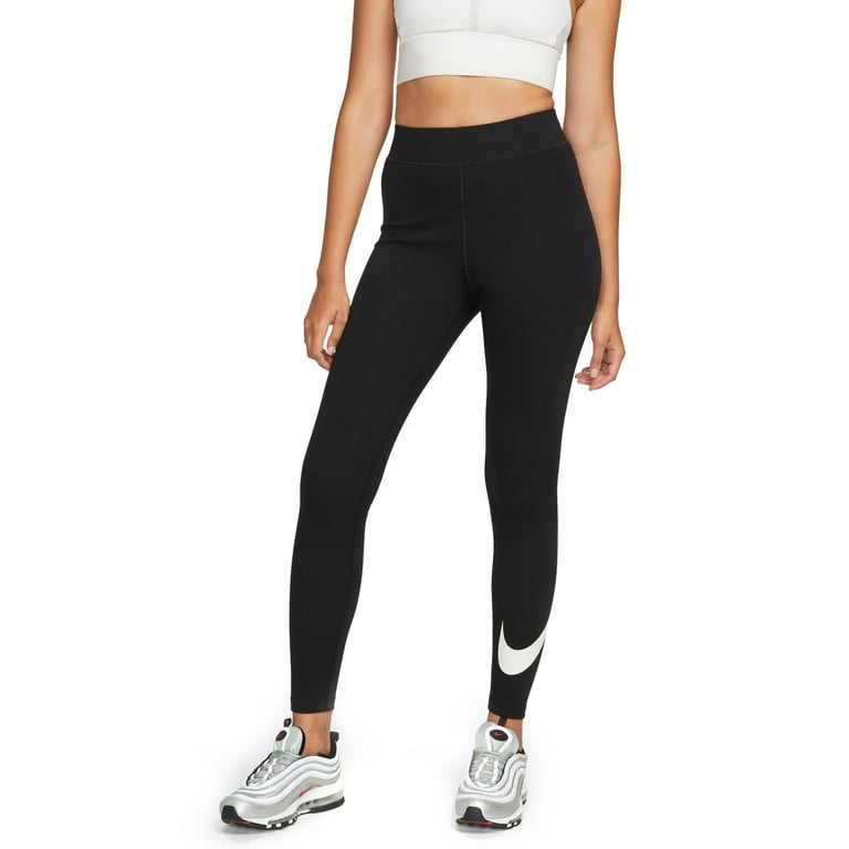 Women s Nike Sportswear Classics High Waisted Graphic Leggings Color Black Size X SMALL Walmart