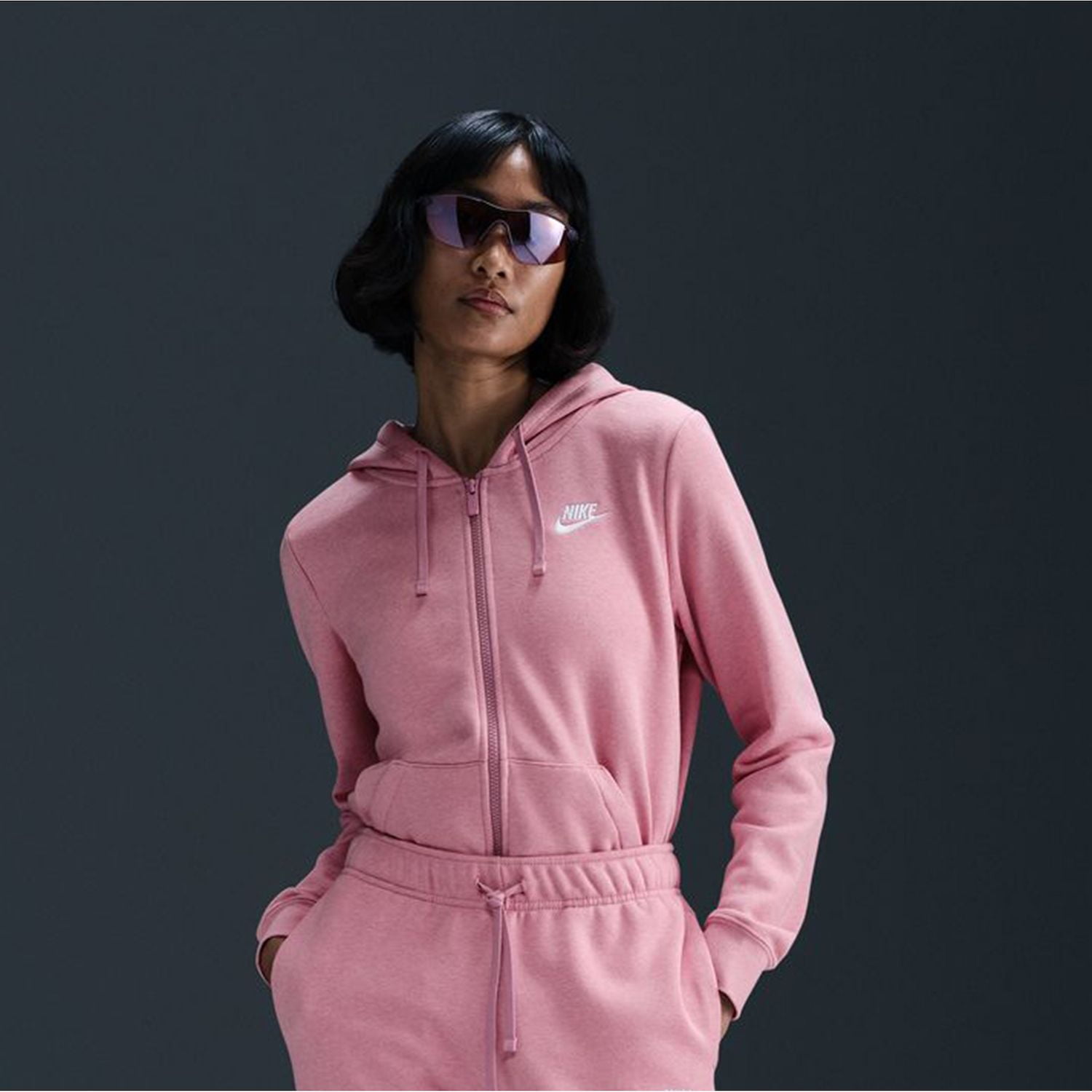 nike zip hoodie pink