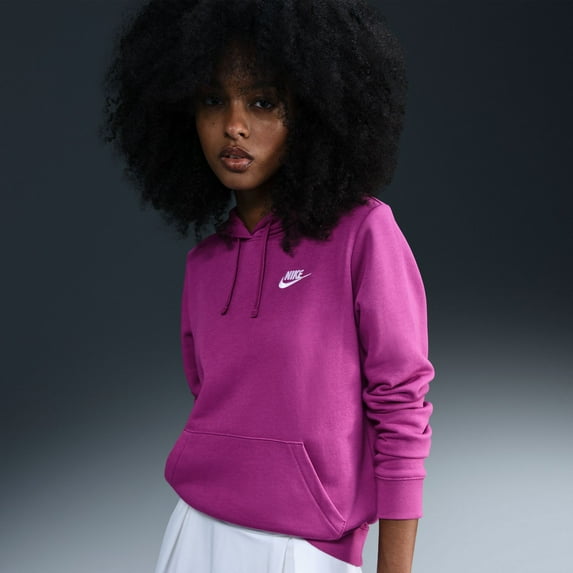 Women's Nike Sportswear Club Fleece Hoodie Color: Hot Fuchsia Size: XX LARGE