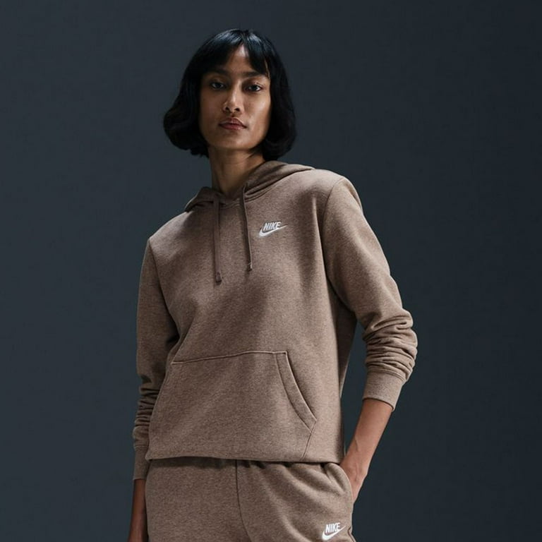 Women's Nike Sportswear Club Fleece Hoodie Color: Mink Brown Size
