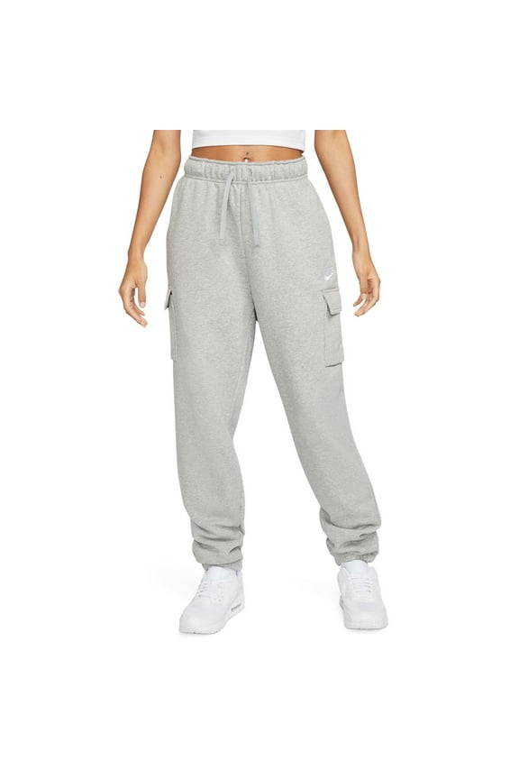 Women's Nike Sportswear Club Fleece Midrise Cargo Pants Color: Gray Heather Size: SMALL