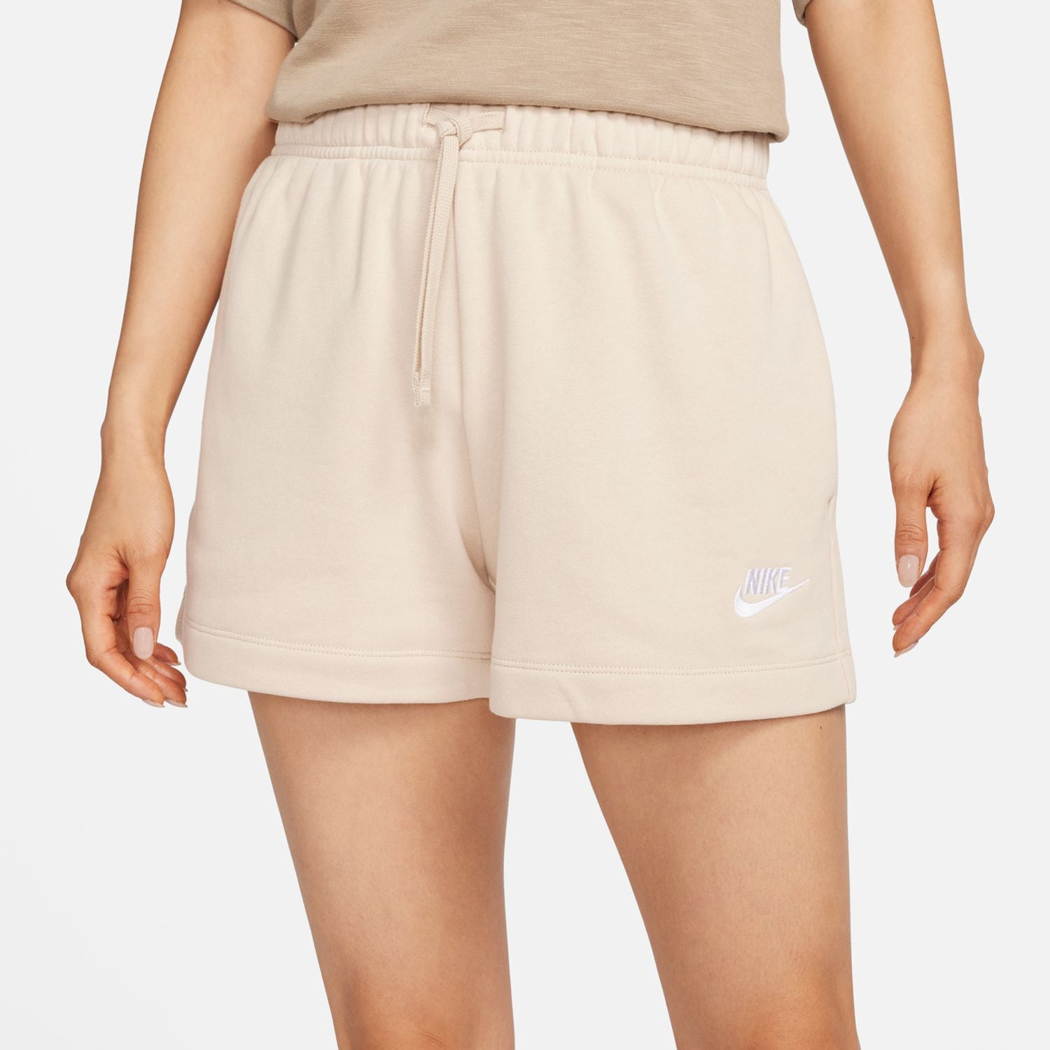 Women's Nike Sportswear Club Fleece Midrise Shorts Color: Sand Size: LARGE - Walmart.com