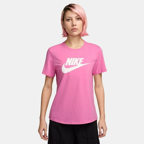 Women's Nike Sportswear Essentials Logo Tee Color: Playful Pink Size: MEDIUM