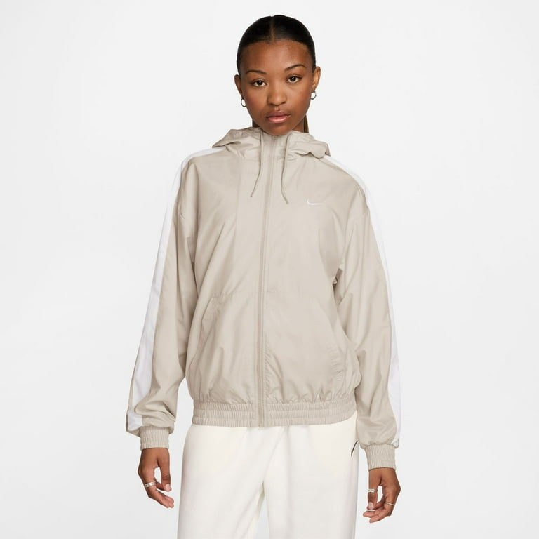 Women s Nike Sportswear UV Protection Loose Hooded Jacket Color Lt Orewood Size SMALL