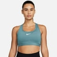 thumbnail image 1 of Women's Nike Swoosh Medium Support Padded Sports Bra Color: Denim Turquoise Size: X SMALL, 1 of 4