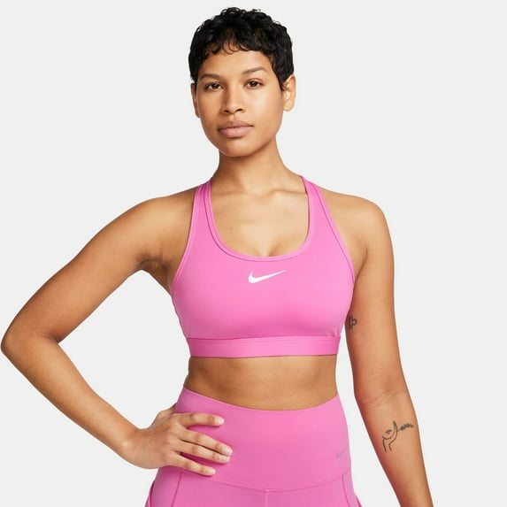 Women's Nike Swoosh Medium Support Padded Sports Bra Color: Playful Pink Size: LARGE