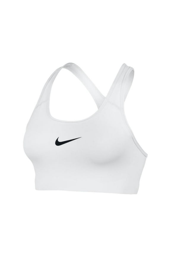 Women's Nike Swoosh Sports Bra, Sports Bra for Women with Compression & Medium Support, White/Black, 2XL