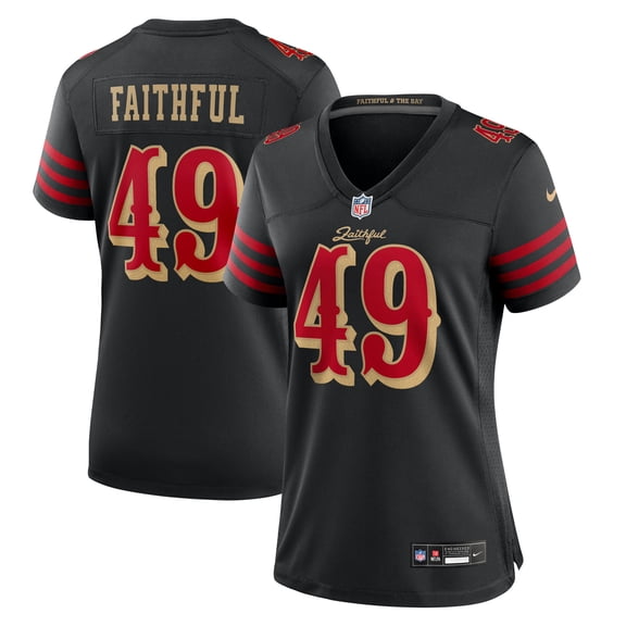 Women's Nike The Faithful-Black San Francisco 49ers 2025 Rivalries Collection Game Jersey