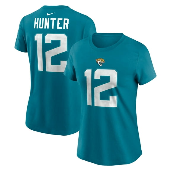 Women's Nike Travis Hunter Teal Jacksonville Jaguars Name & Number T-Shirt